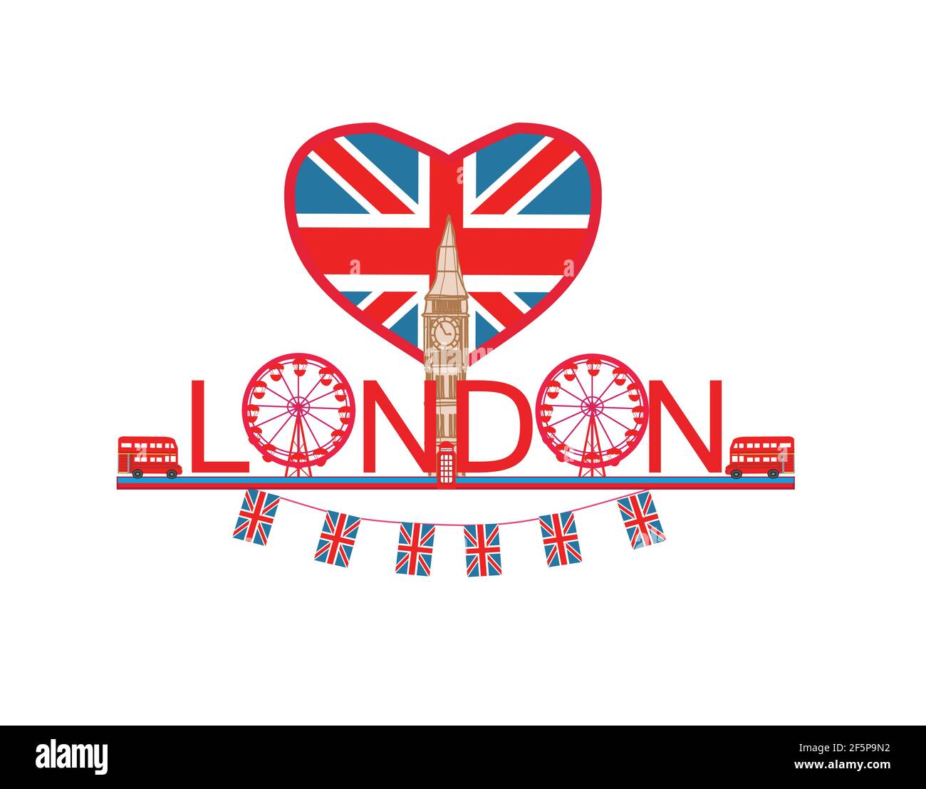 Dekorativer Text mit Ikonen von London Stock Vektor