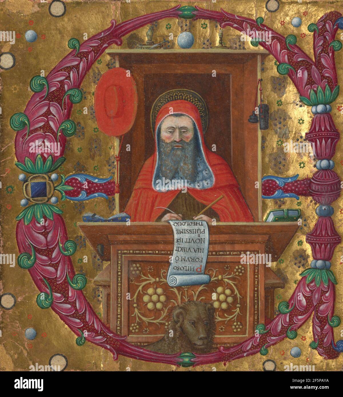 Ausschnitt aus einem Chorbuch. Dem Meister der Birago Stunden zugeschrieben (Italienisch, aktiv um 1460 - um 1480) Stockfoto