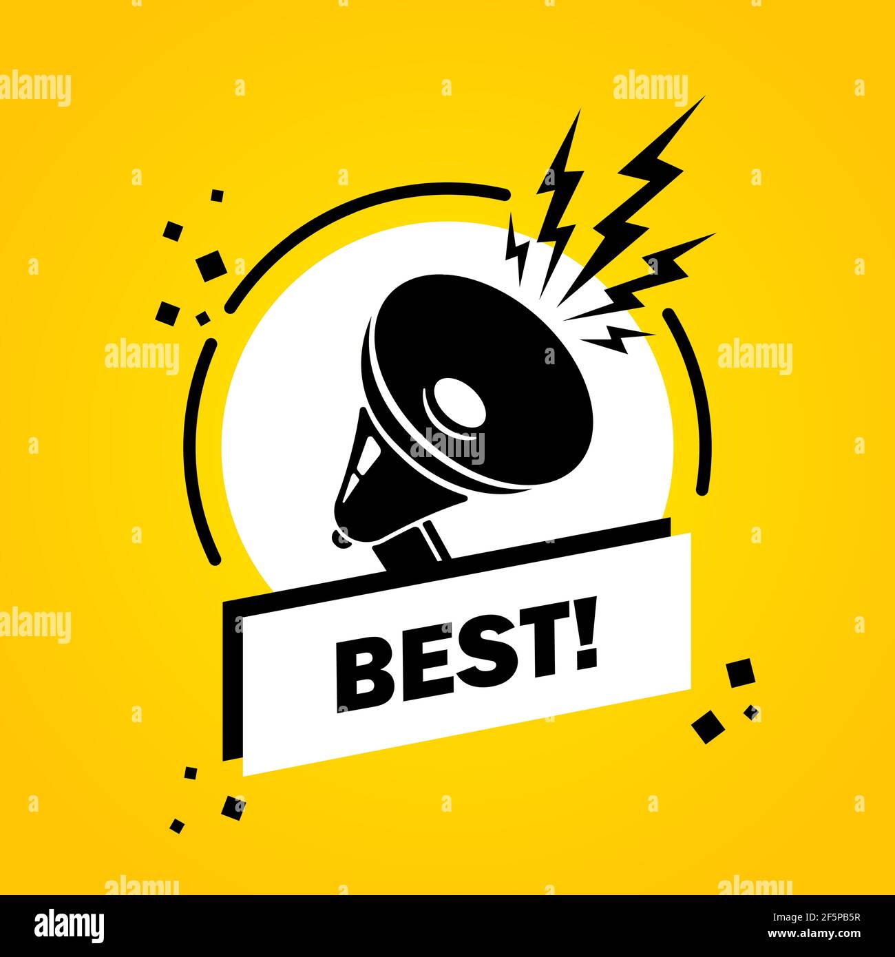 Megaphon mit Bestspeech Bubble Banner. Lautsprecher. Label für Business, Marketing und Werbung. Vektor auf isoliertem Hintergrund. EPS 10. Stock Vektor