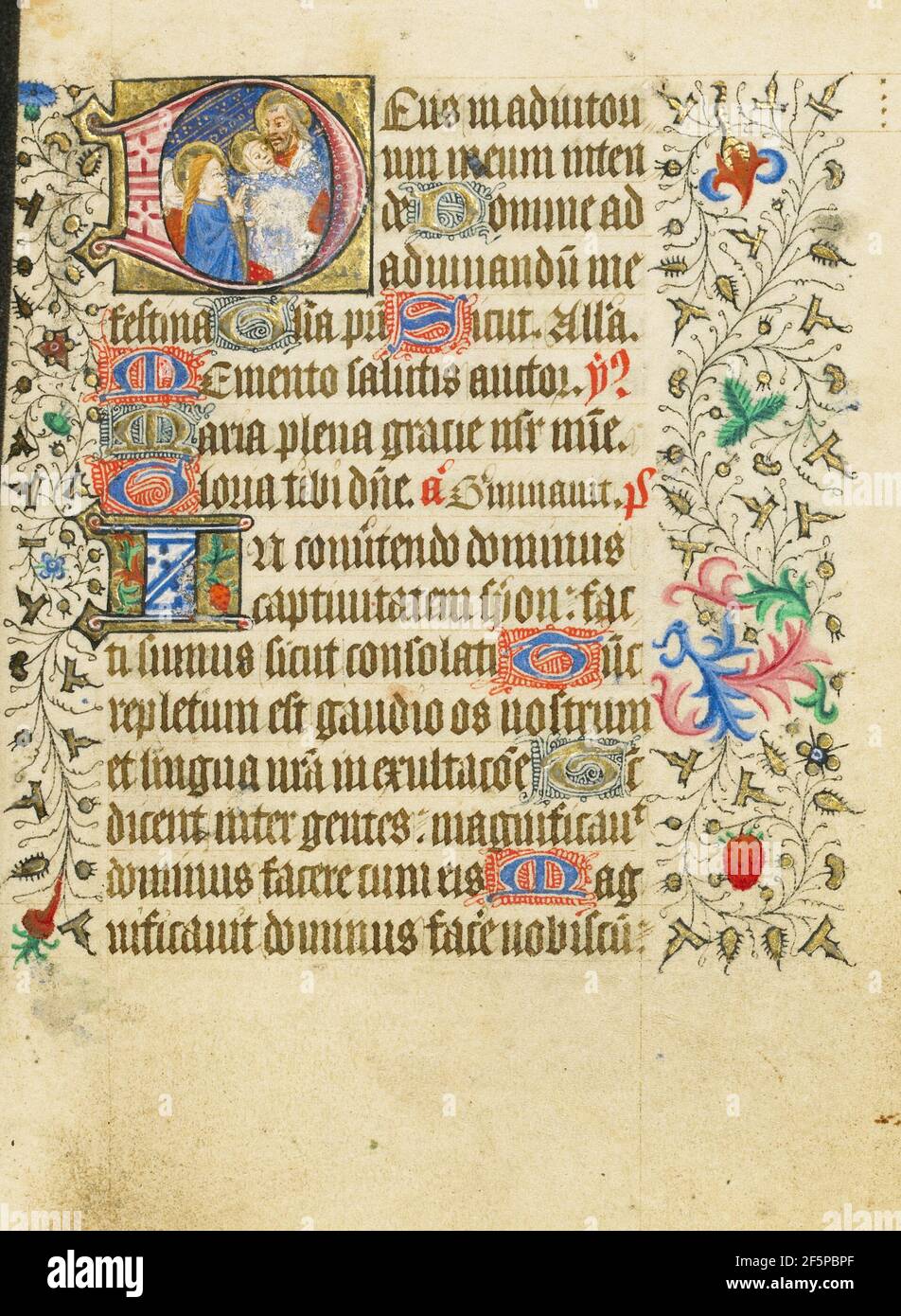 Initial D: Die Darstellung im Tempel. Meister von Sir John Fastolf (Französisch, aktiv vor ca. 1420 - ca. 1450) Stockfoto