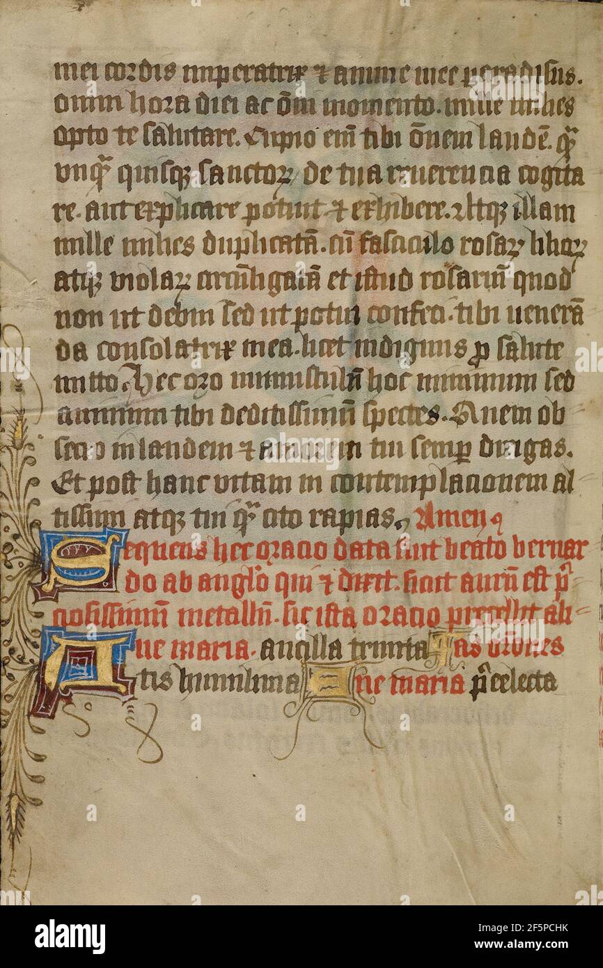 Dekorierte Textseite. Unbekannt Stockfoto