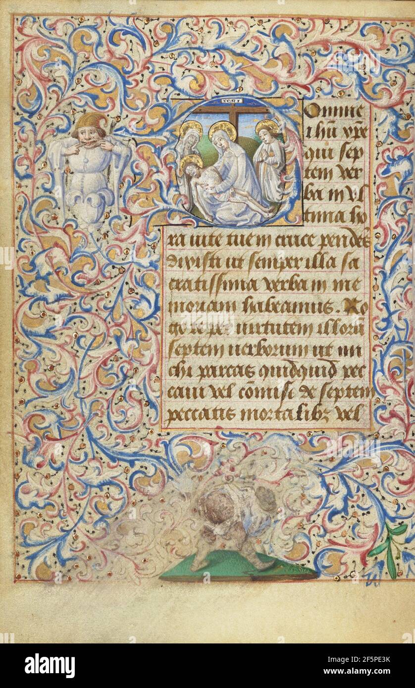 Initial D: Das Klagelied. Meister von Jean Rolin II (Hand B) (Französisch, aktives Paris, Frankreich letztes Drittel des 14th. Jahrhunderts) Stockfoto