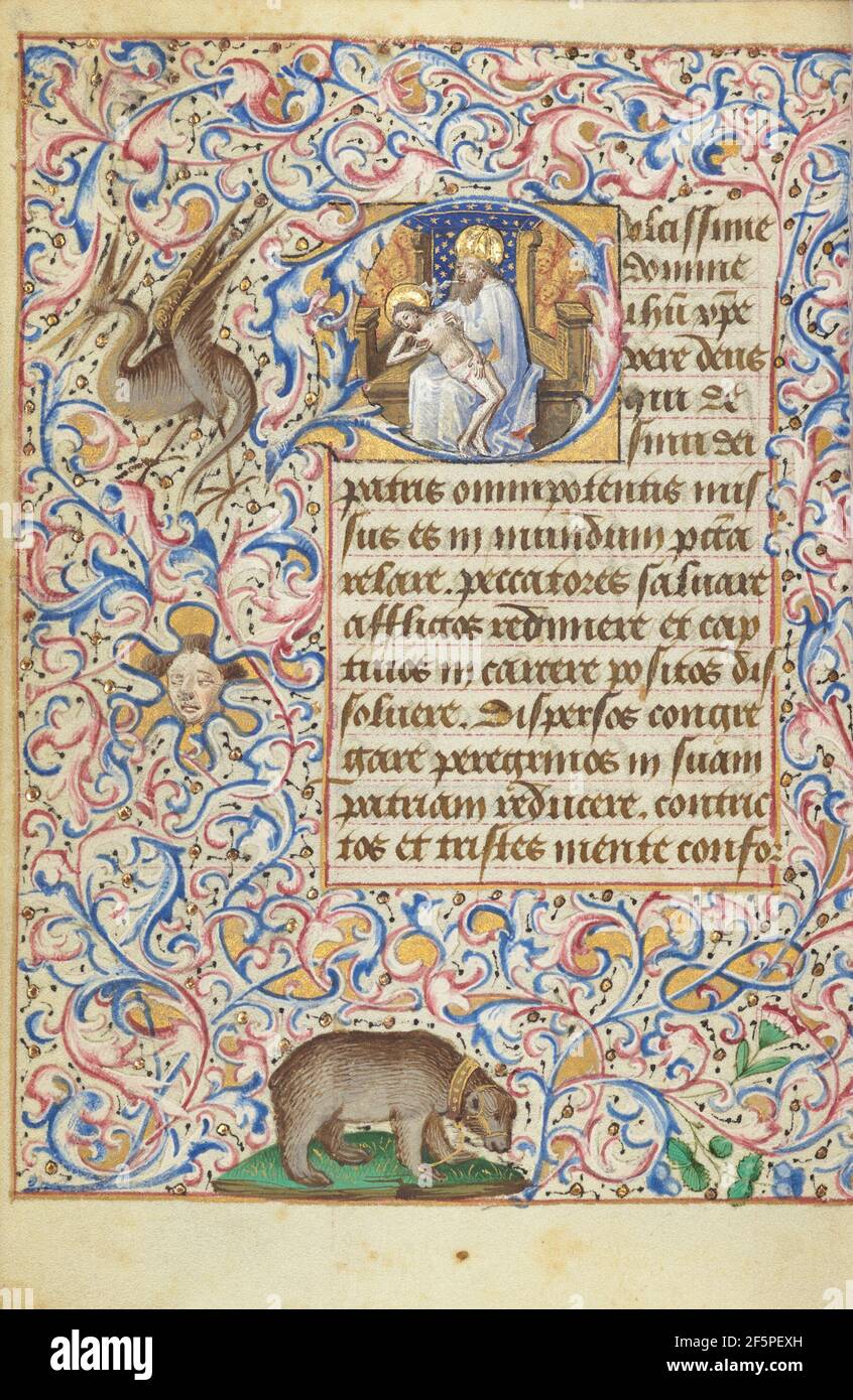 Der Thron der Grace Trinity. Meister von Jean Rolin II (Hand B) (Französisch, aktives Paris, Frankreich letztes Drittel des 14th. Jahrhunderts) Stockfoto