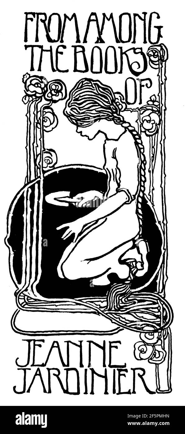 Bücherregal Design 'aus den Büchern von Jeanne Jardiner' von Olive Allen von 1901 das Studio ein Illustriertes Magazin von Kunst und Angewandte Kunst Stockfoto