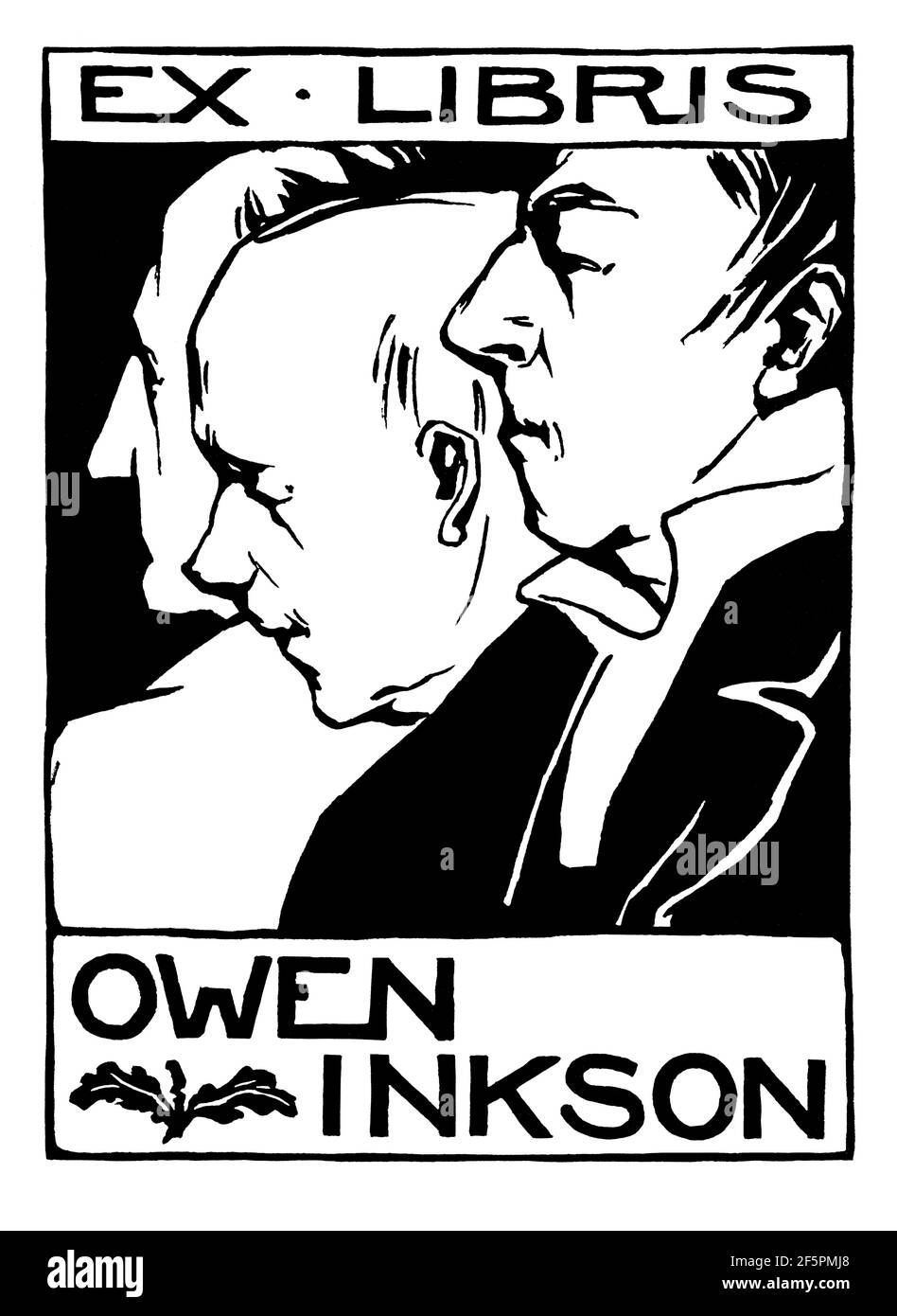Minimalistisches Portrait-Bücherregal Design für Owen Inkson von Catherine M Mann, ab 1901 das Studio ein Illustriertes Magazin für bildende und angewandte Kunst Stockfoto