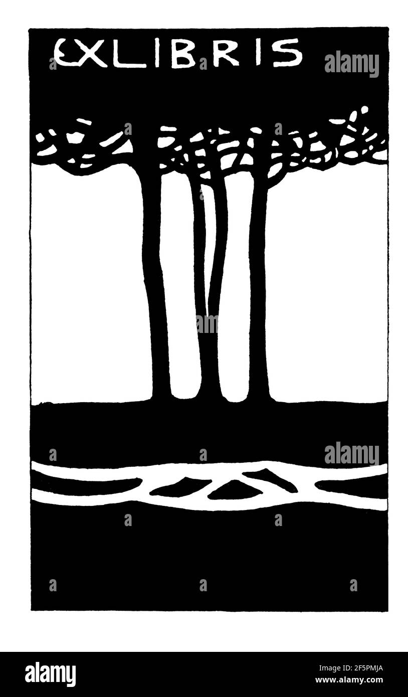 Minimalistischer Baumarchitekt des finnischen Architekten Birger Brunila, aus dem Jahr 1901 das Studio ein Illustriertes Magazin der Schönen und angewandten Kunst Stockfoto