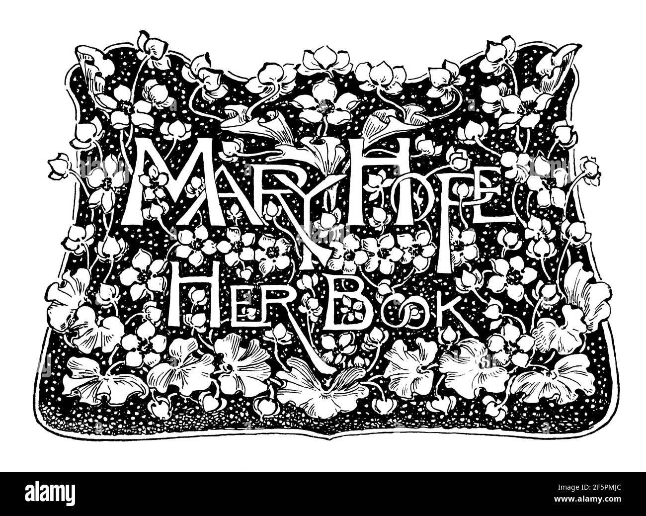 Art Nouveau florale Bücherregal Design für Mary Hope von M Richardson, von 1901 das Studio ein Illustriertes Magazin der Schönen und angewandten Kunst Stockfoto
