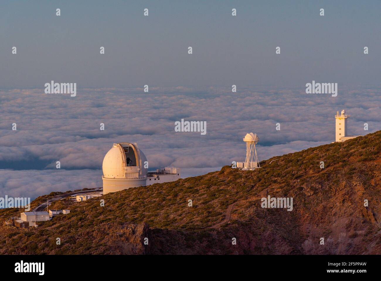 Roque de los Muchachos Observatorium in La Palma, Kanarische Inseln, Spanien. Stockfoto