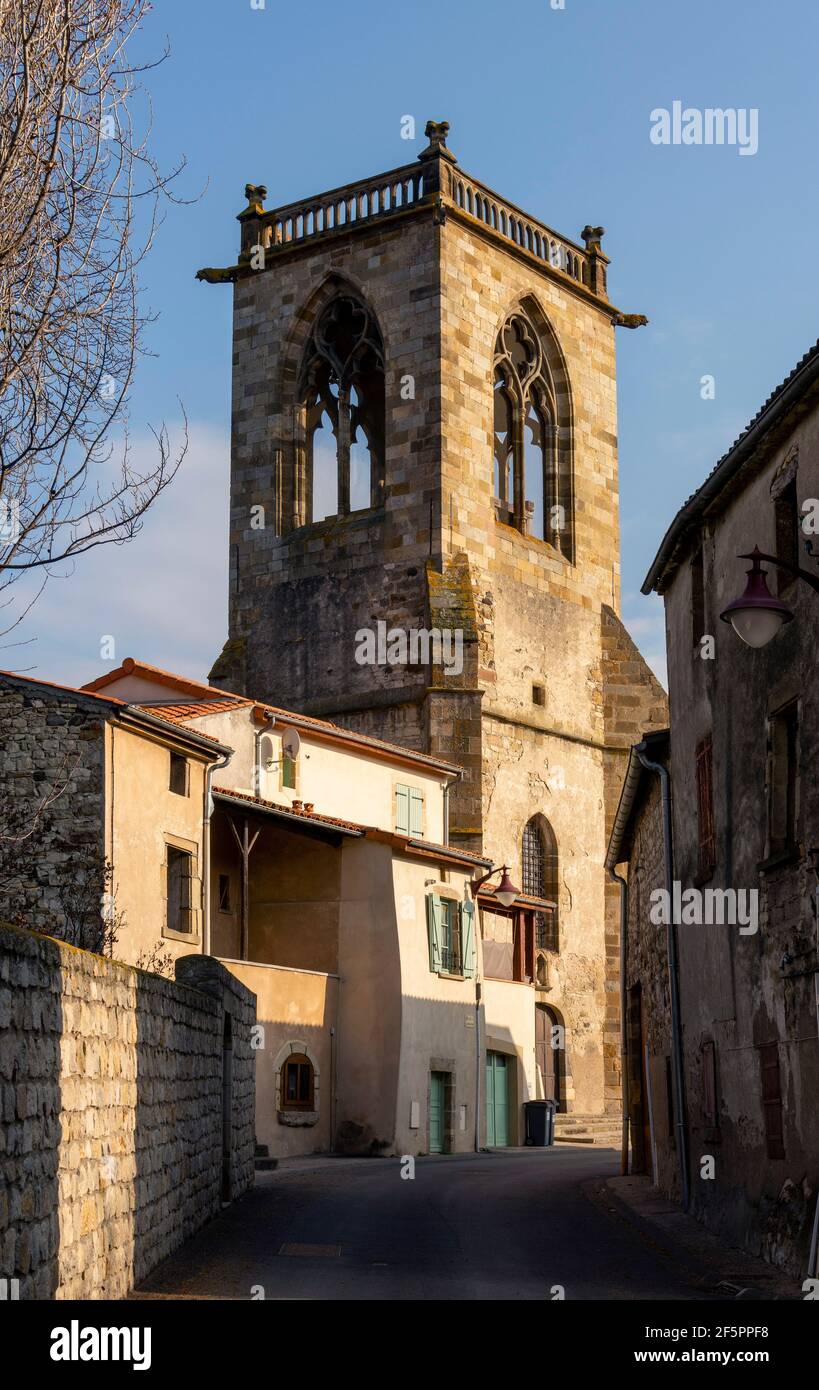 Kirche Notre Dame of Authezat Village, Puy de Dome Department, Auvergne- Rhone-Alpes, Frankreich Stockfoto