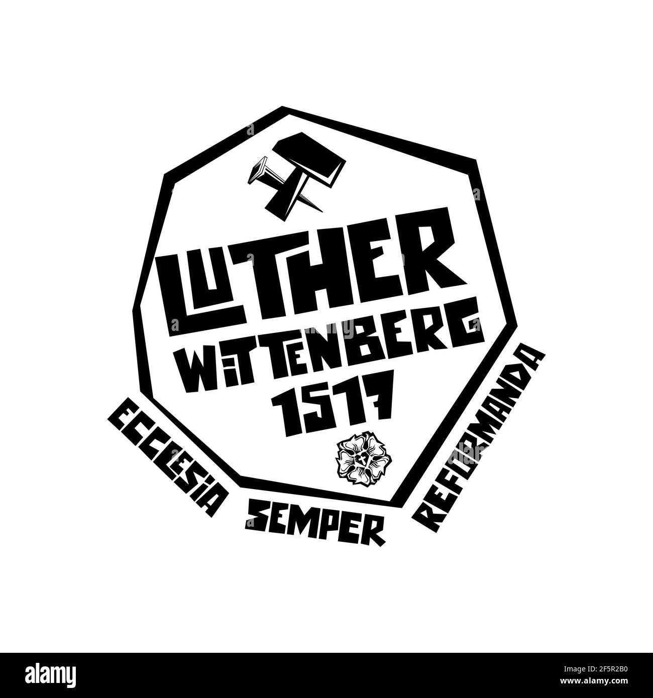 Martin Luther. 95 Thesen der Reformation der Kirche. Wittenberg 1517. Stock Vektor