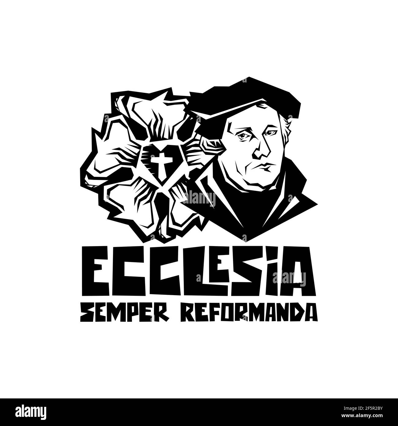 Martin Luther. 95 Thesen der Reformation der Kirche. Wittenberg 1517. Stock Vektor