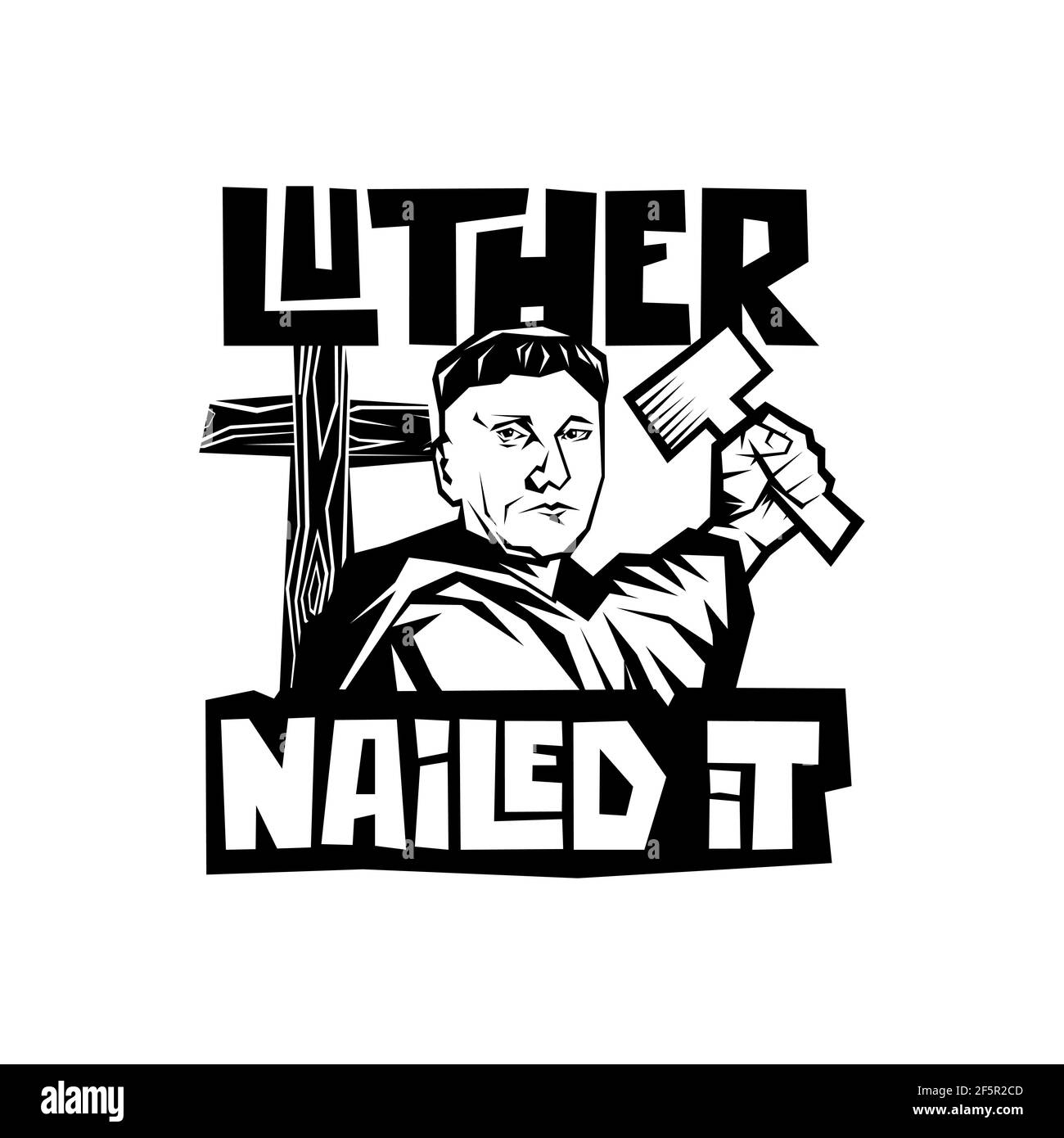 Martin Luther. 95 Thesen der Reformation der Kirche. Wittenberg 1517. Stock Vektor