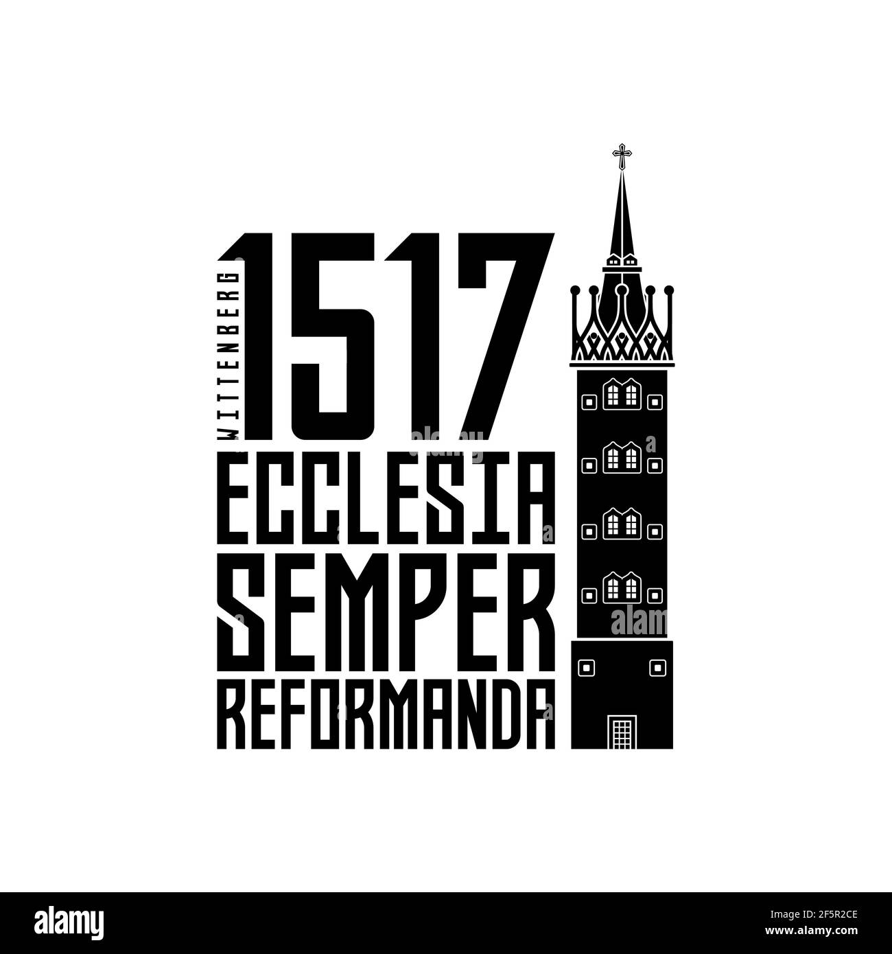 Martin Luther. 95 Thesen der Reformation der Kirche. Wittenberg 1517. Stock Vektor