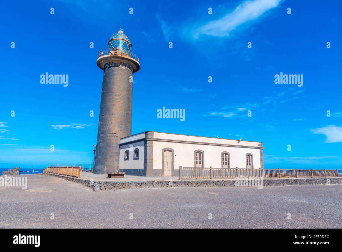 Punta Jandia Leuchtturm auf Fuerteventura, Kanarische Inseln, Spanien. Stockfoto