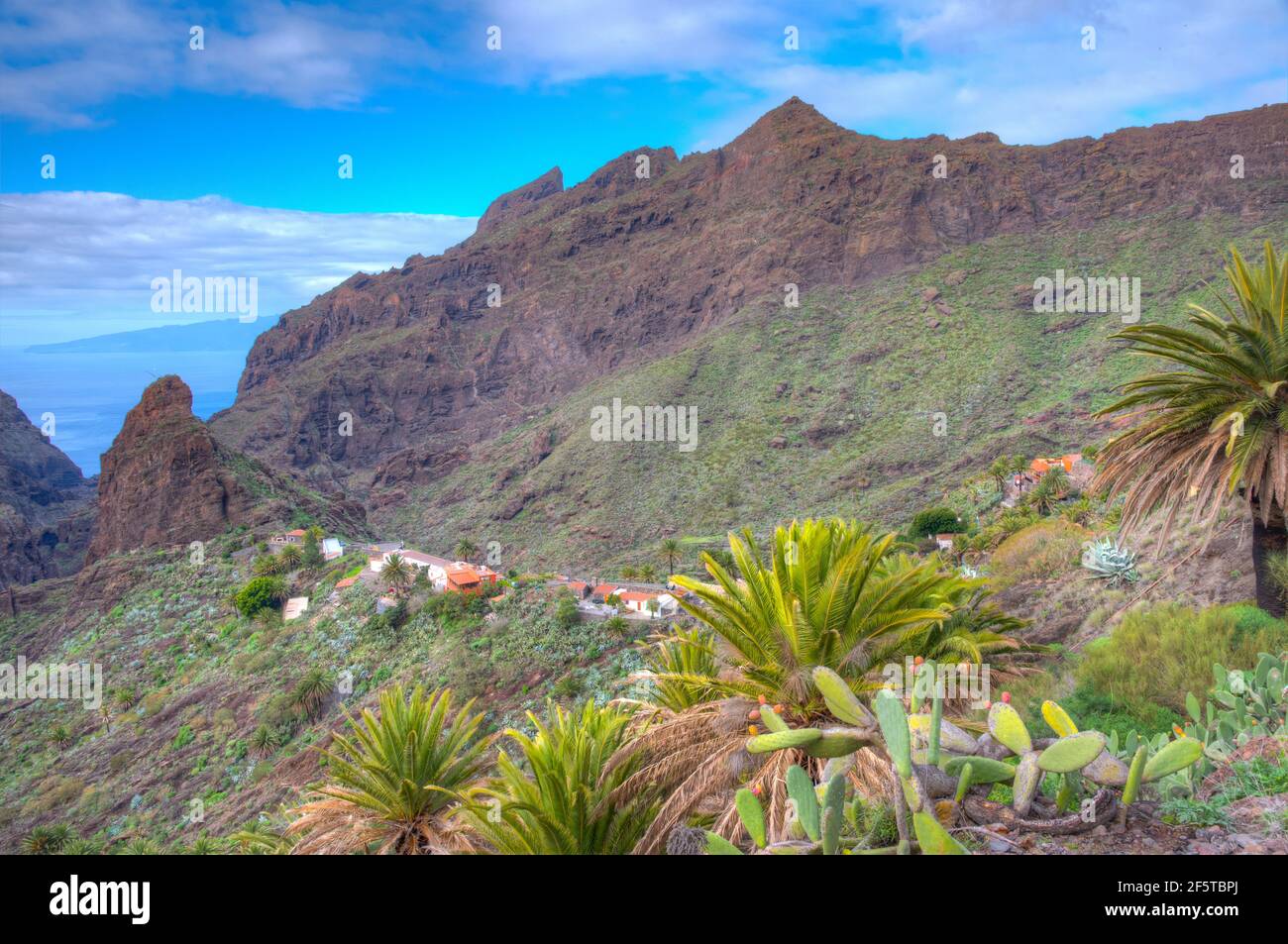 Landschaft des Masca-Tals auf Teneriffa, Kanarische Inseln, Spanien. Stockfoto