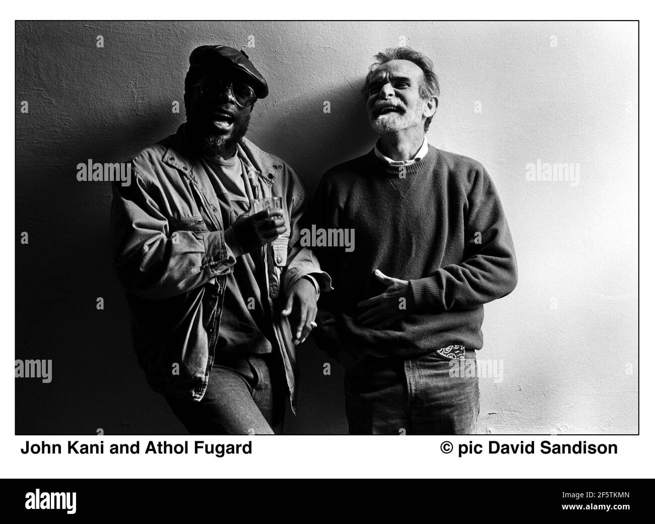 Südafrikanische Schauspieler und Schriftsteller John Kani und Athol Fugard Stockfoto