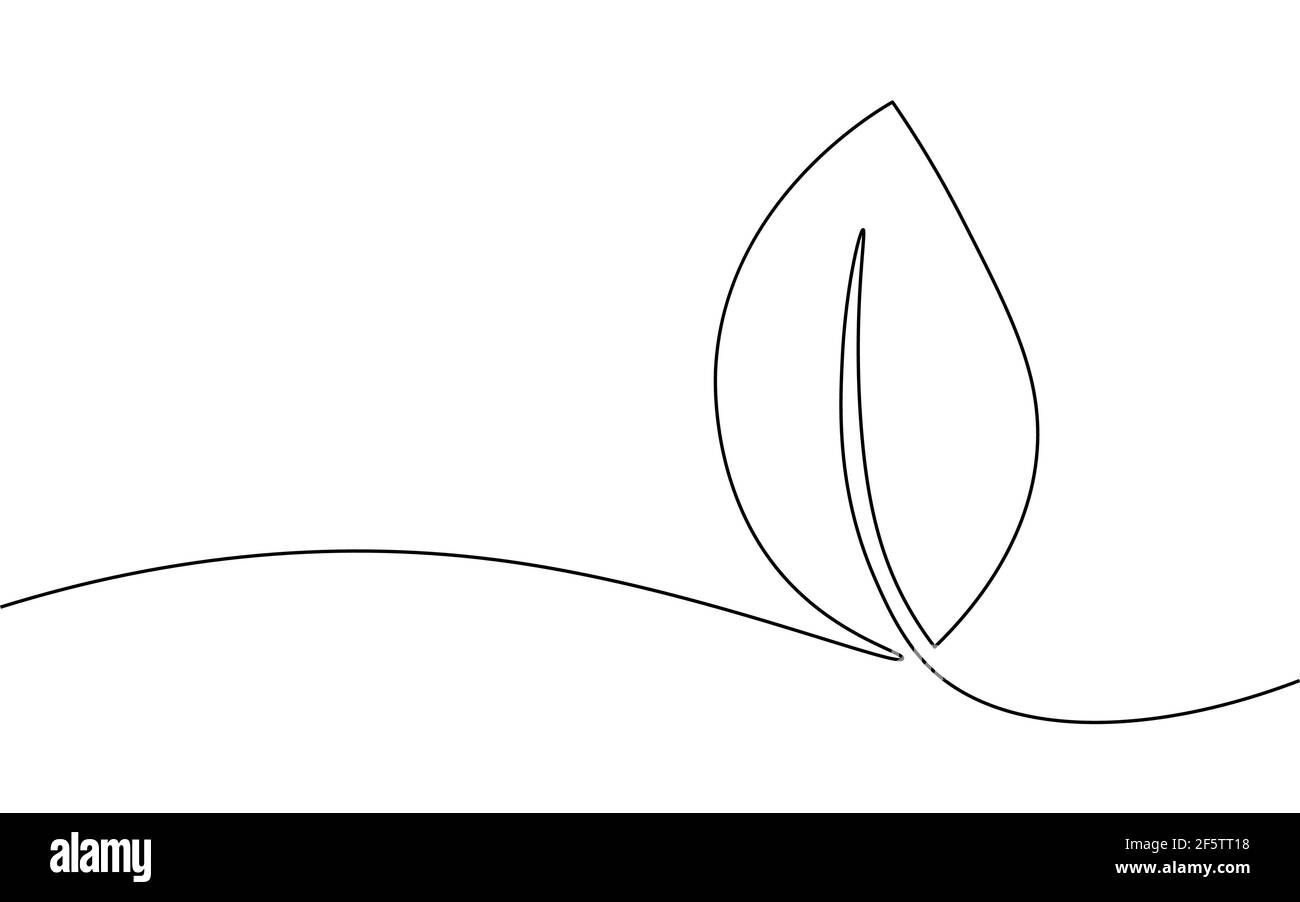 Eine durchgehende Linie kunst wachsenden Keimen. Blätter Samen wachsen Boden Sämling Eco Natural farm Konzept Design eine Skizze Maßbild Vektor Stock Vektor