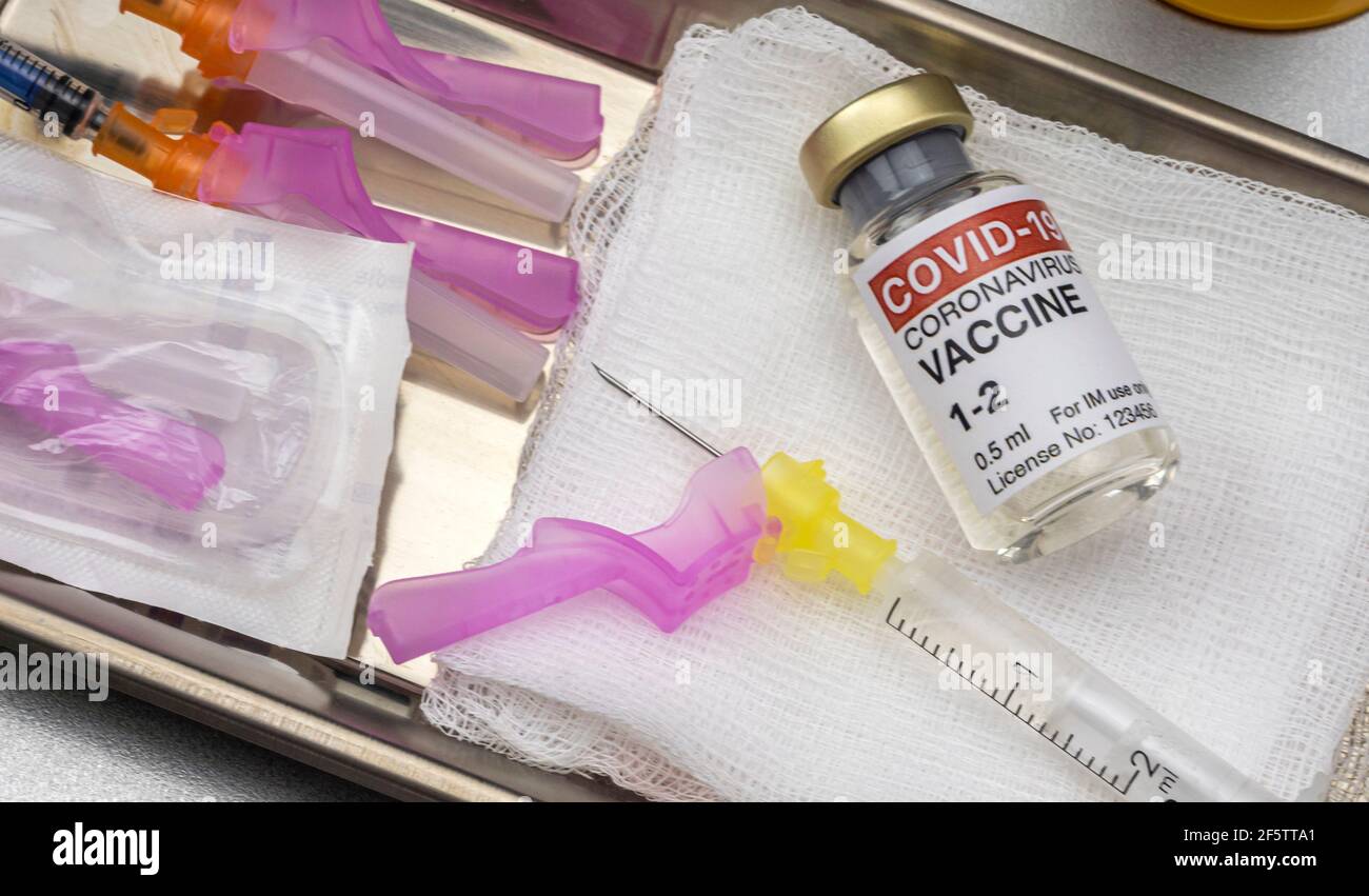 Coronavirus covid-19-Impfstoff in einem Krankenhaus, konzeptuelles Bild Stockfoto