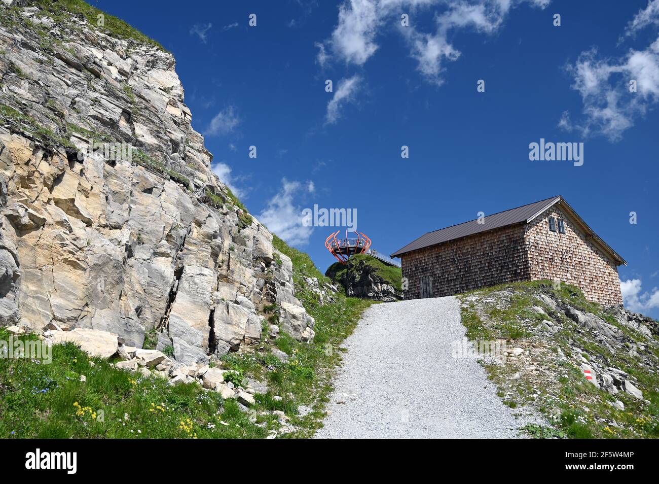 Weg zum Aussichtspunkt Stubnerkogel in Bad Gastein Österreich Stockfoto