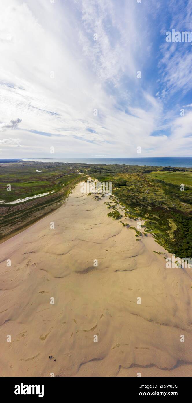 Luftaufnahme, sich verschiebende Sanddüne, Rabjerg Mile, Jütland, Dänemark Stockfoto