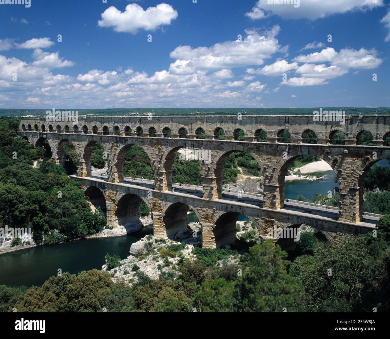 Frankreich. Languedoc-Roussillon. Pont du Gard. Stockfoto