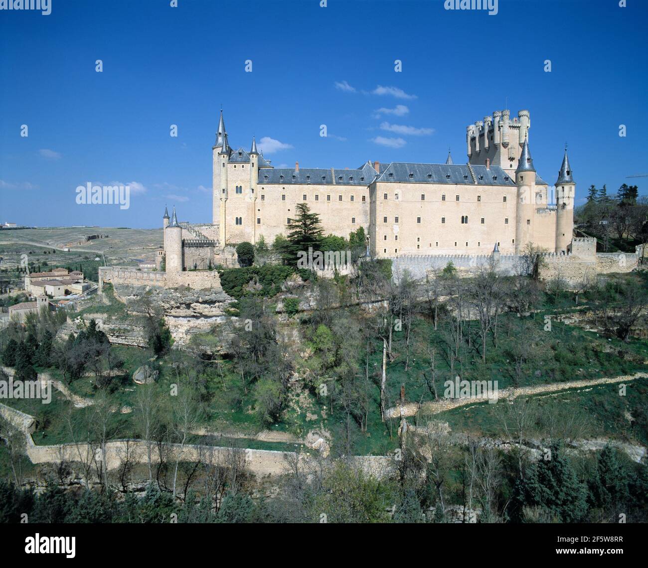 Spanien. Segovia. Alcazar. Befestigter Palast. Stockfoto