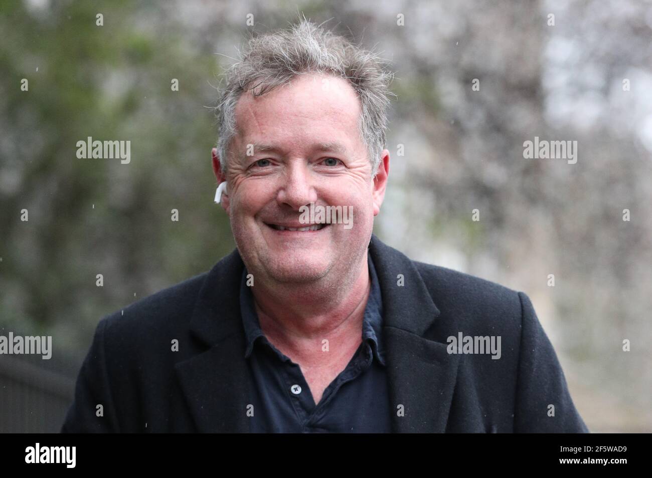 Datei Foto vom 10/3/2021 von Piers Morgan, der einen leidenschaftlichen Angriff auf die Kultur der Absage und eine Verteidigung der Redefreiheit gestartet hat, indem er seinen Abschied von Good Morning Britain erzählt, weil er der Herzogin von Sussex nicht glaubte. Ausgabedatum: Sonntag, 28. März 2021. Stockfoto