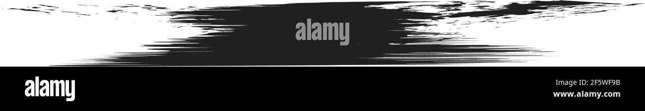 Grungy, Grunge, und strukturierte dicke Linie Trennlinie, Pinsel, Pinselstrich Vektor. Tinte, Flüssigkeit und Flüssigkeit horizontal Spritz-Effekt – Stock Vektor-Illust Stock Vektor
