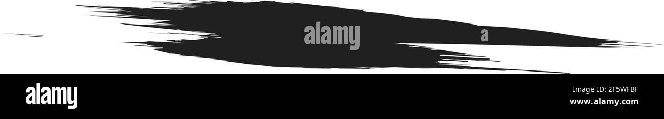 Grungy, Grunge, und strukturierte dicke Linie Trennlinie, Pinsel, Pinselstrich Vektor. Tinte, Flüssigkeit und Flüssigkeit horizontal Spritz-Effekt – Stock Vektor-Illust Stock Vektor