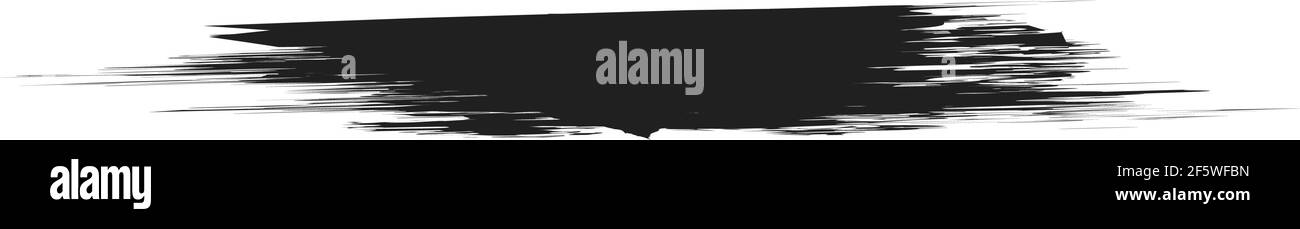 Grungy, Grunge, und strukturierte dicke Linie Trennlinie, Pinsel, Pinselstrich Vektor. Tinte, Flüssigkeit und Flüssigkeit horizontal Spritz-Effekt – Stock Vektor-Illust Stock Vektor