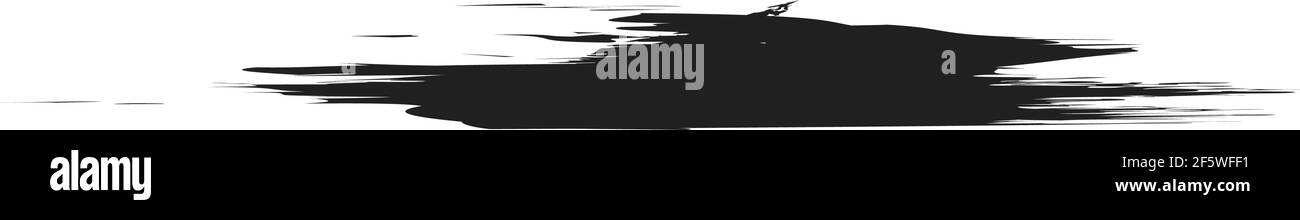 Grungy, Grunge, und strukturierte dicke Linie Trennlinie, Pinsel, Pinselstrich Vektor. Tinte, Flüssigkeit und Flüssigkeit horizontal Spritz-Effekt – Stock Vektor-Illust Stock Vektor