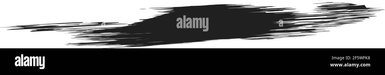 Grungy, Grunge, und strukturierte dicke Linie Trennlinie, Pinsel, Pinselstrich Vektor. Tinte, Flüssigkeit und Flüssigkeit horizontal Spritz-Effekt – Stock Vektor-Illust Stock Vektor