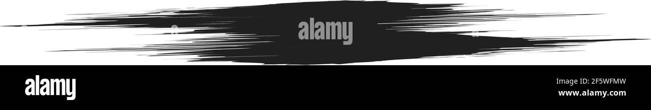 Grungy, Grunge, und strukturierte dicke Linie Trennlinie, Pinsel, Pinselstrich Vektor. Tinte, Flüssigkeit und Flüssigkeit horizontal Spritz-Effekt – Stock Vektor-Illust Stock Vektor