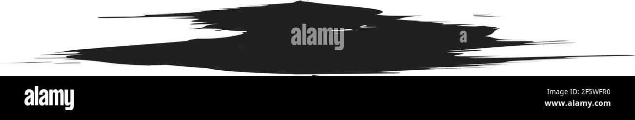 Grungy, Grunge, und strukturierte dicke Linie Trennlinie, Pinsel, Pinselstrich Vektor. Tinte, Flüssigkeit und Flüssigkeit horizontal Spritz-Effekt – Stock Vektor-Illust Stock Vektor