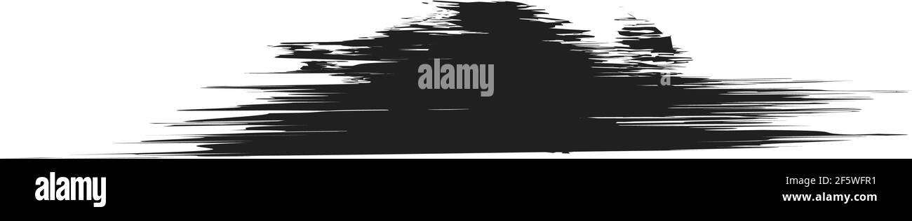 Grungy, Grunge, und strukturierte dicke Linie Trennlinie, Pinsel, Pinselstrich Vektor. Tinte, Flüssigkeit und Flüssigkeit horizontal Spritz-Effekt – Stock Vektor-Illust Stock Vektor