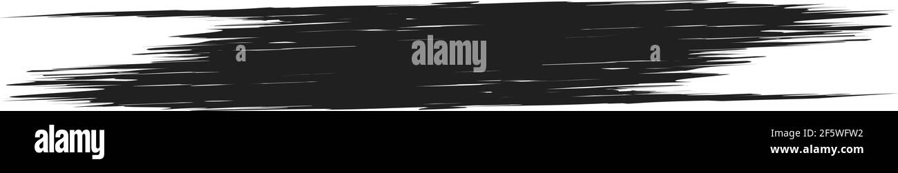 Grungy, Grunge, und strukturierte dicke Linie Trennlinie, Pinsel, Pinselstrich Vektor. Tinte, Flüssigkeit und Flüssigkeit horizontal Spritz-Effekt – Stock Vektor-Illust Stock Vektor
