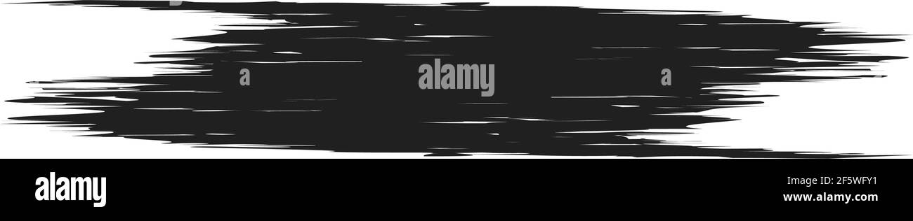Grungy, Grunge, und strukturierte dicke Linie Trennlinie, Pinsel, Pinselstrich Vektor. Tinte, Flüssigkeit und Flüssigkeit horizontal Spritz-Effekt – Stock Vektor-Illust Stock Vektor