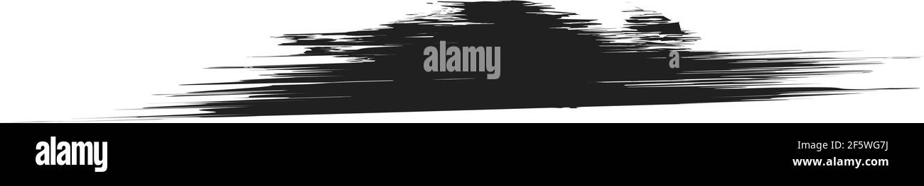 Grungy, Grunge, und strukturierte dicke Linie Trennlinie, Pinsel, Pinselstrich Vektor. Tinte, Flüssigkeit und Flüssigkeit horizontal Spritz-Effekt – Stock Vektor-Illust Stock Vektor