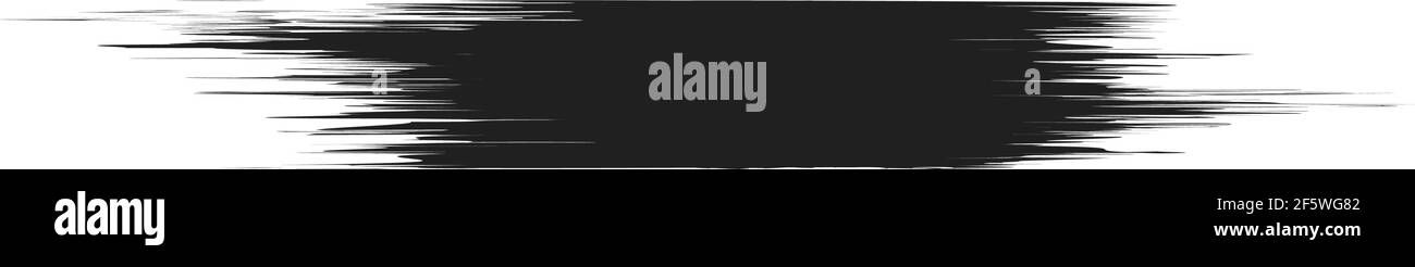 Grungy, Grunge, und strukturierte dicke Linie Trennlinie, Pinsel, Pinselstrich Vektor. Tinte, Flüssigkeit und Flüssigkeit horizontal Spritz-Effekt – Stock Vektor-Illust Stock Vektor