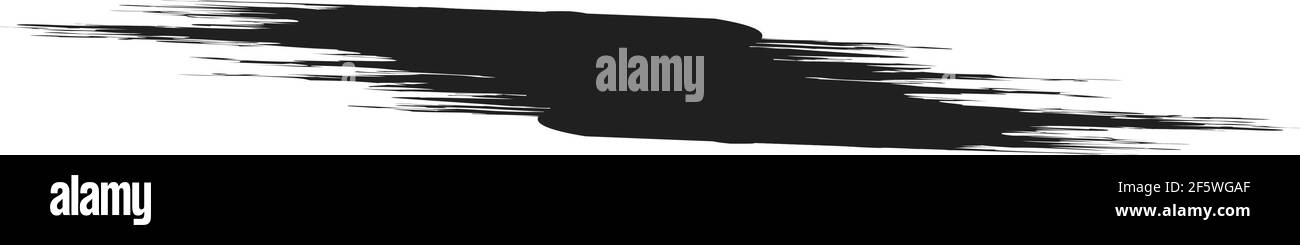 Grungy, Grunge, und strukturierte dicke Linie Trennlinie, Pinsel, Pinselstrich Vektor. Tinte, Flüssigkeit und Flüssigkeit horizontal Spritz-Effekt – Stock Vektor-Illust Stock Vektor