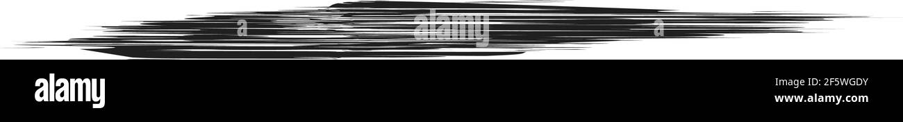 Grungy, Grunge, und strukturierte dicke Linie Trennlinie, Pinsel, Pinselstrich Vektor. Tinte, Flüssigkeit und Flüssigkeit horizontal Spritz-Effekt – Stock Vektor-Illust Stock Vektor
