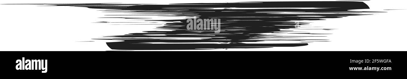 Grungy, Grunge, und strukturierte dicke Linie Trennlinie, Pinsel, Pinselstrich Vektor. Tinte, Flüssigkeit und Flüssigkeit horizontal Spritz-Effekt – Stock Vektor-Illust Stock Vektor