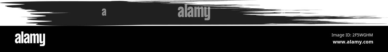 Grungy, Grunge, und strukturierte dicke Linie Trennlinie, Pinsel, Pinselstrich Vektor. Tinte, Flüssigkeit und Flüssigkeit horizontal Spritz-Effekt – Stock Vektor-Illust Stock Vektor