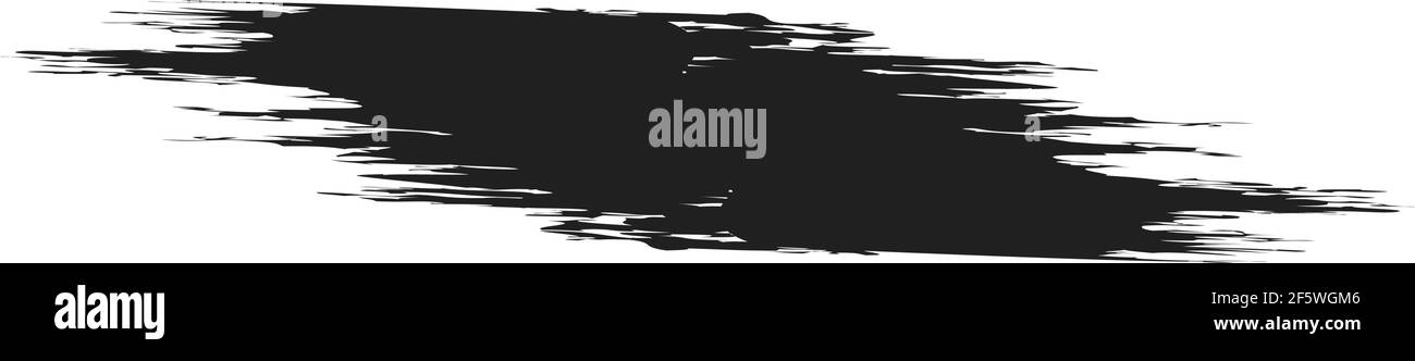 Grungy, Grunge, und strukturierte dicke Linie Trennlinie, Pinsel, Pinselstrich Vektor. Tinte, Flüssigkeit und Flüssigkeit horizontal Spritz-Effekt – Stock Vektor-Illust Stock Vektor