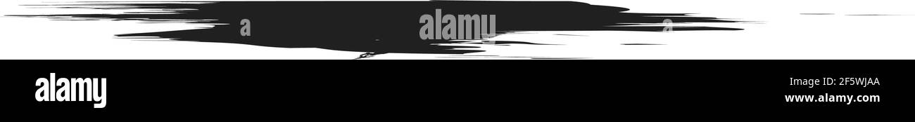 Grungy, Grunge, und strukturierte dicke Linie Trennlinie, Pinsel, Pinselstrich Vektor. Tinte, Flüssigkeit und Flüssigkeit horizontal Spritz-Effekt – Stock Vektor-Illust Stock Vektor