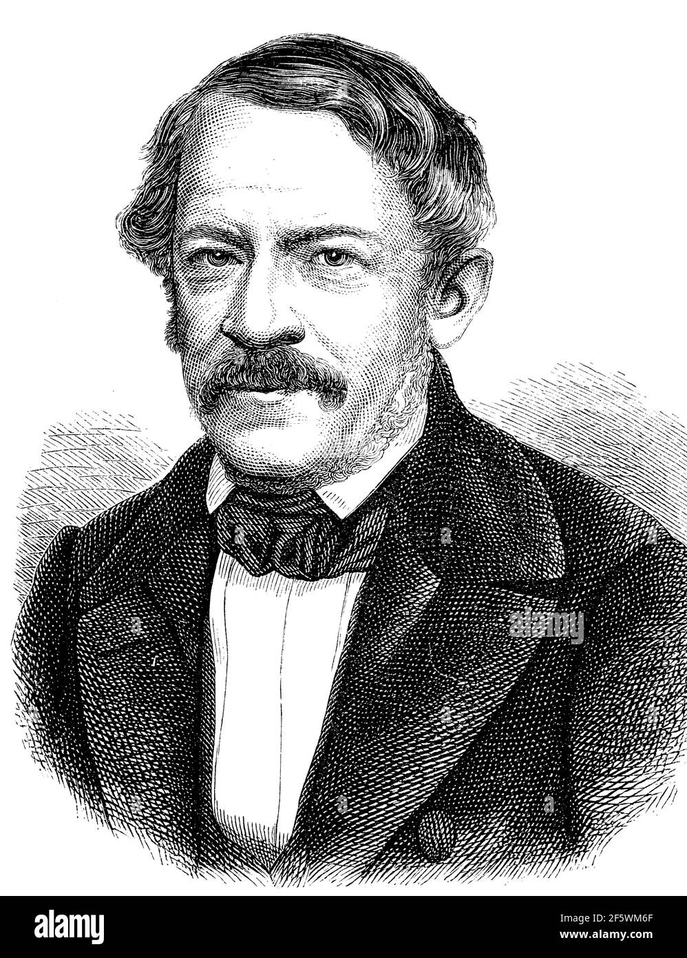 Heinrich Wilhelm Dove, 6. Oktober 1803 - 4. April 1879, war ein deutscher Physiker und Meteorologe / Heinrich Wilhelm Dove, 6. Oktober 1803 - 4. April 1879, war ein deutscher Physiker und Meteorologe, Historisch, historisch, digital verbesserte Reproduktion eines Originals aus dem 19th. Jahrhundert / digitale Reproduktion einer Originalvorlage aus dem 19. Jahrhundert, Stockfoto