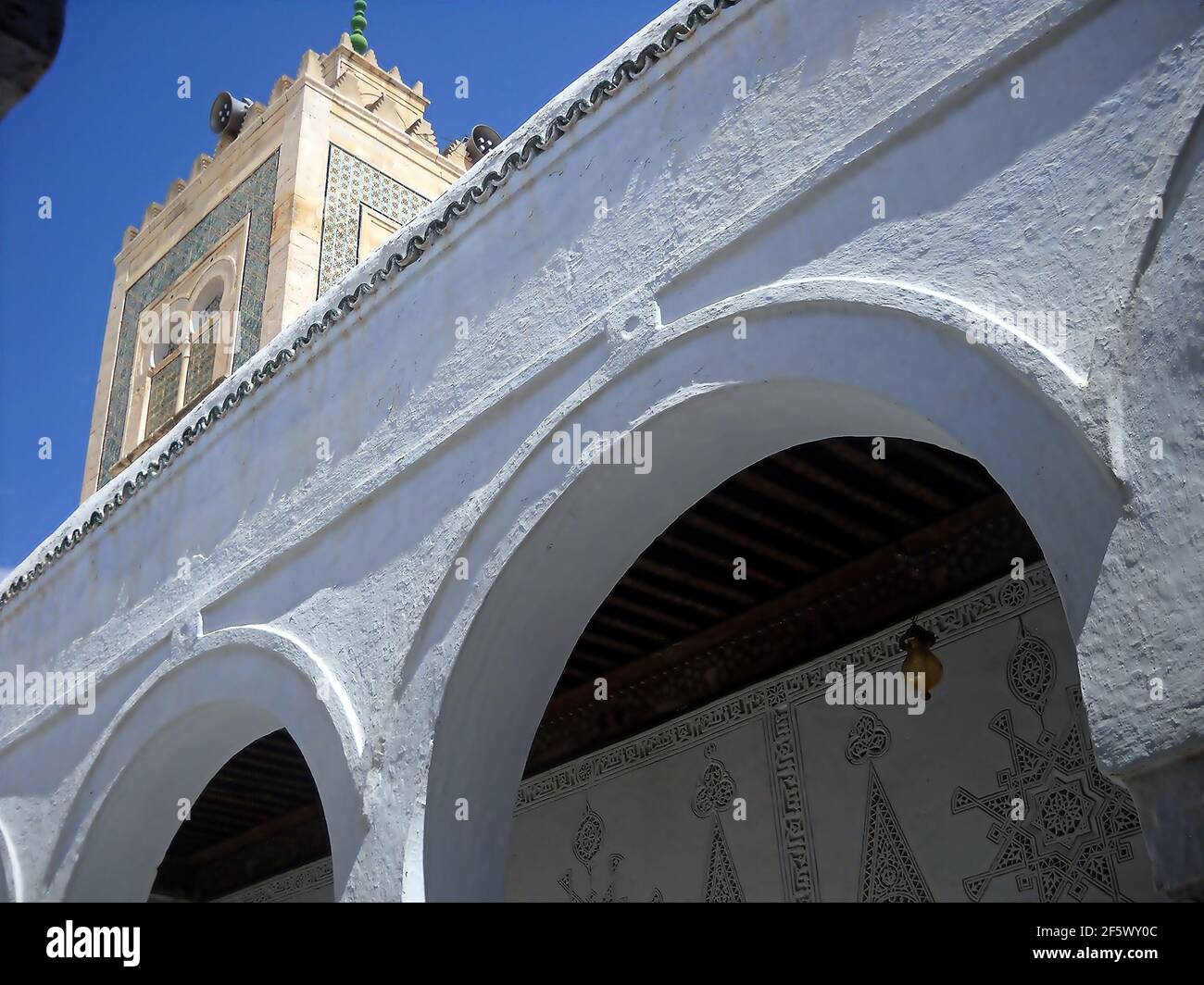 Heilige Stadt von KAIROUAN, diese Zaouia-Moschee (Wallfahrtsort) ist das Grab von Abou Dhama el-Balaoui, Begleiter von Muhammad, genannt Sidi Sahab Stockfoto