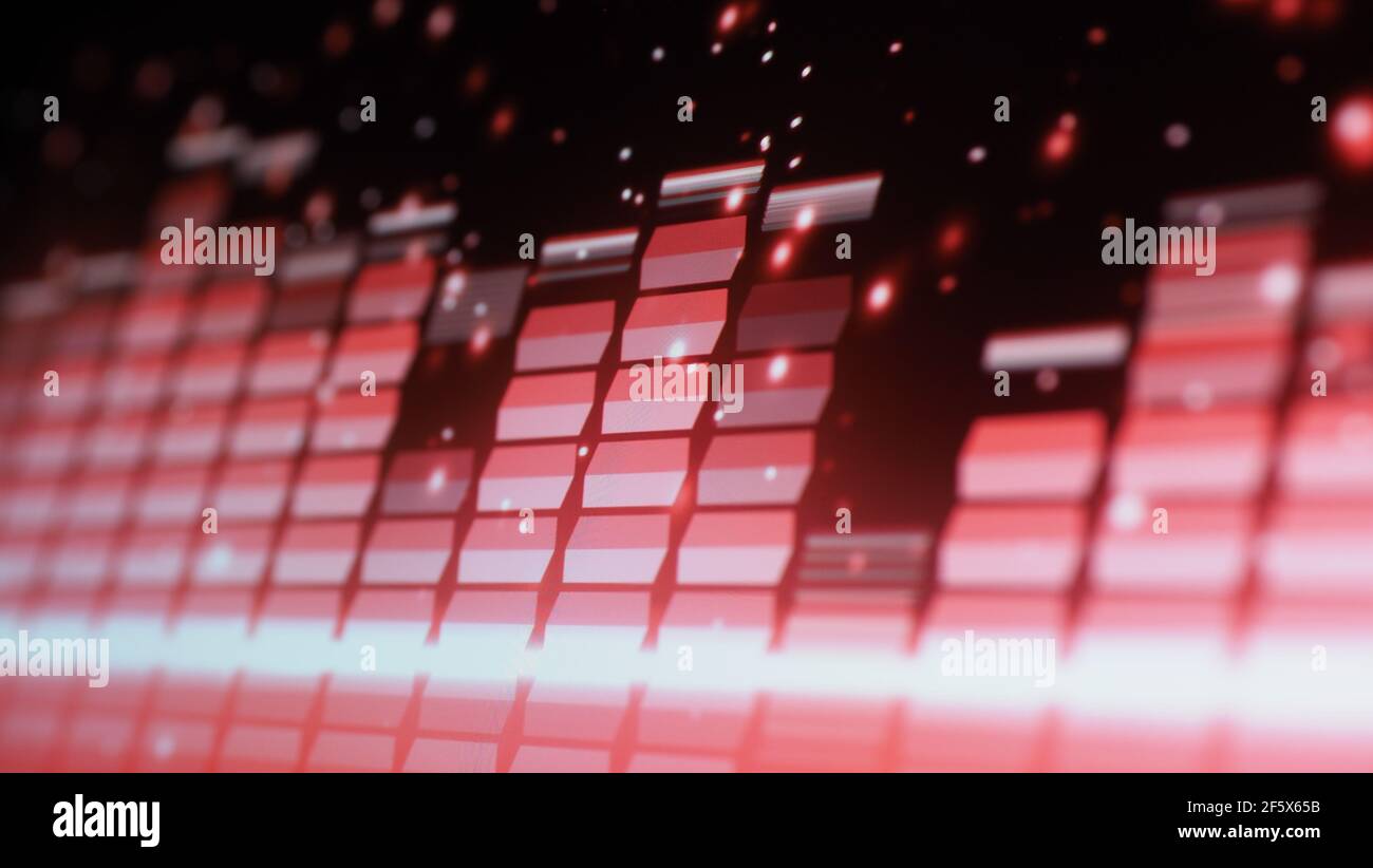 Music Equalizer-Leiste. Audio-Waveform-Equalizer auf schwarzem Hintergrund. Musik oder Schallwelle auf Monitor. Bunte Sound Visualizer abstrakt. Gradient Stockfoto