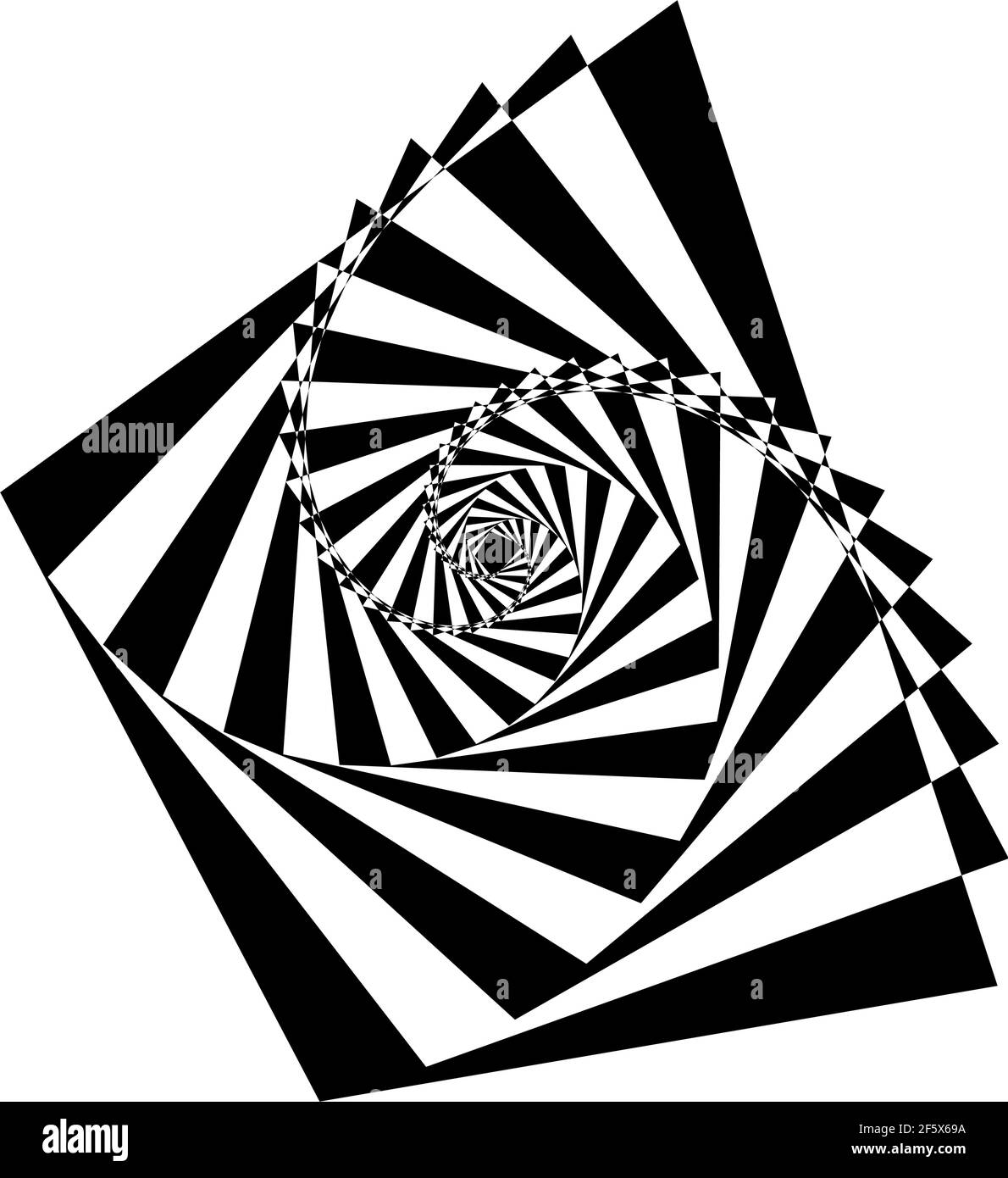 Op-Art, optisches, visuelles Kunstelement mit nach innen gerichtlicher Drehung – Stock-Vektor-Illustration, Clip-Art-Grafik Stock Vektor