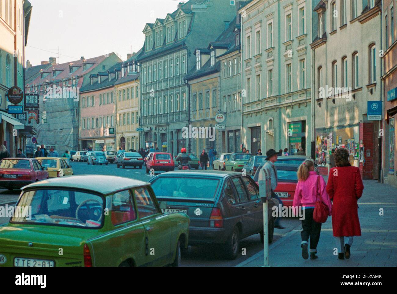 Autos aus der DDR zu Besuch, 17. November 1989, nur eine Woche nach dem Fall der Berliner Mauer, Bamberg, Franken, Bayern, Deutschland Stockfoto